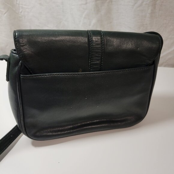 Vintage Talbots Dark Forest Green Cross-body Leather Purse - Picture 12 of 14